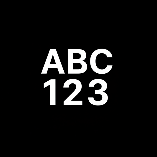 Môžeš vygenerovať štvorcový obrázok pre SHopify. Na obrázku má byť biele pozadie, vystrihnuté písmená ABC a pod písmenami majú byť vystrihnuté čísla 123.
ABC a 123 majú byť rovnakej veľkosti a šírky.
