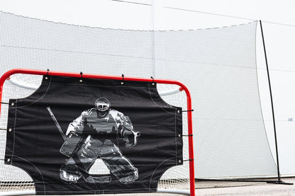 UNITE Ochranný systém pre hokej – Kompletný backstop s rámom, stĺpmi & sieťou